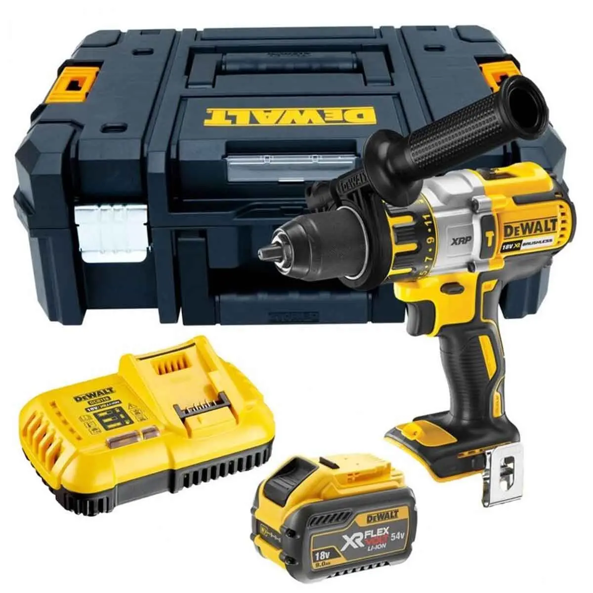 Dewalt Dcd996x1 18V Xrp Brushless Combi Drill With 1 X 9.0Ah Battery Charger & Case 1