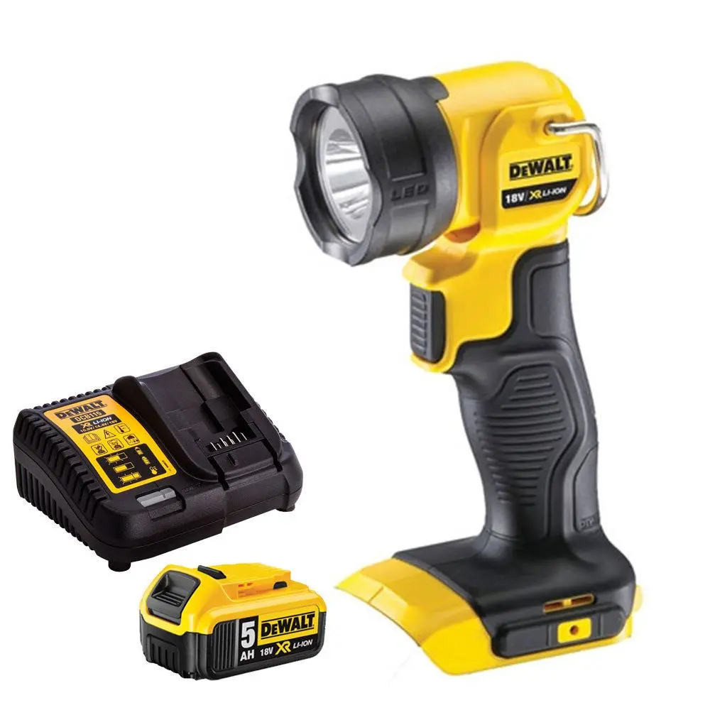 Dewalt Dcl040n 18V Cordless Work Light Torch With 1 X 5.0Ah Battery & Charger 1