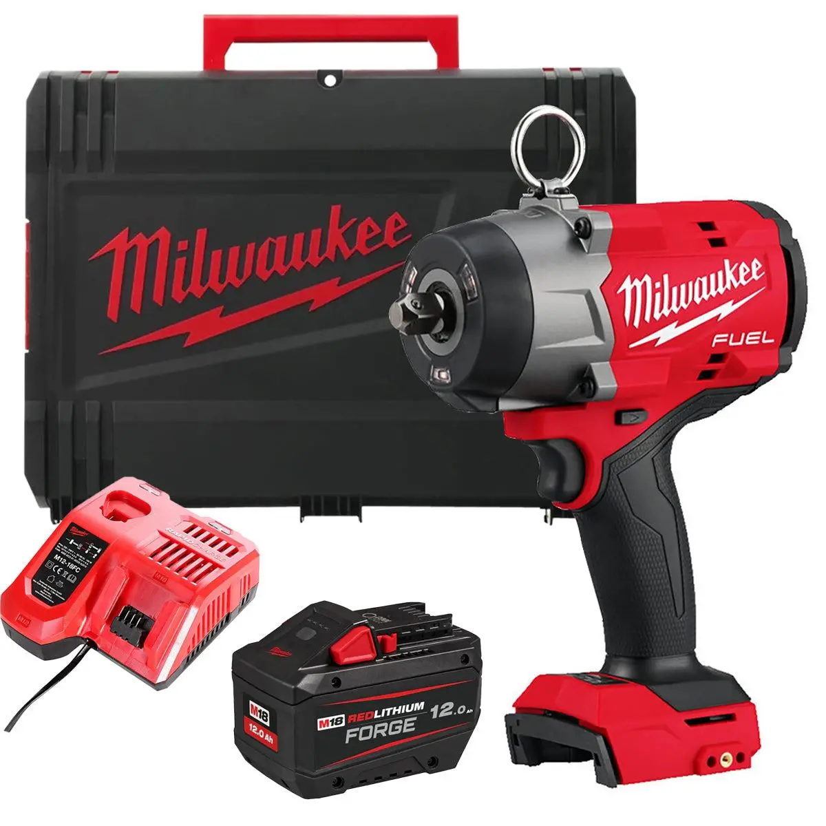 Milwaukee M18fhiw2p12-0X M18 Fuel 18V Brushless 1/2" Impact Wrench With 1 X 12.0Ah Battery Charger & Case 1
