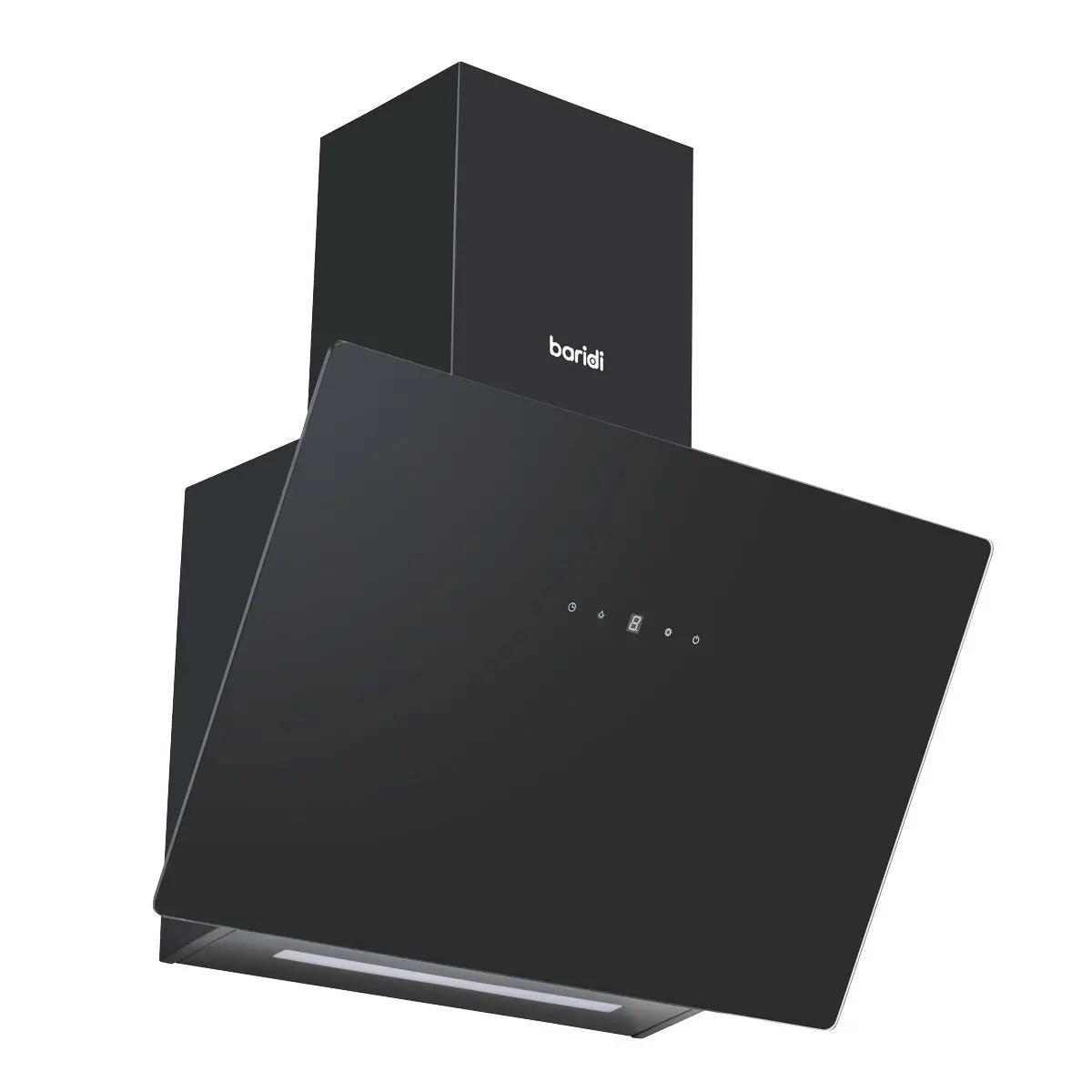 Sealey Dh105 Baridi Angled Chimney Cooker Hood With Touch Controls & Carbon Filters 60Cm Black Glass 1