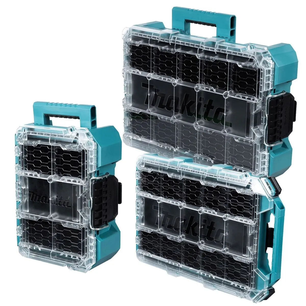 Makita Maktrak 3 Piece Tool Organiser Set Stackable Compact & Medium Storage Case 1