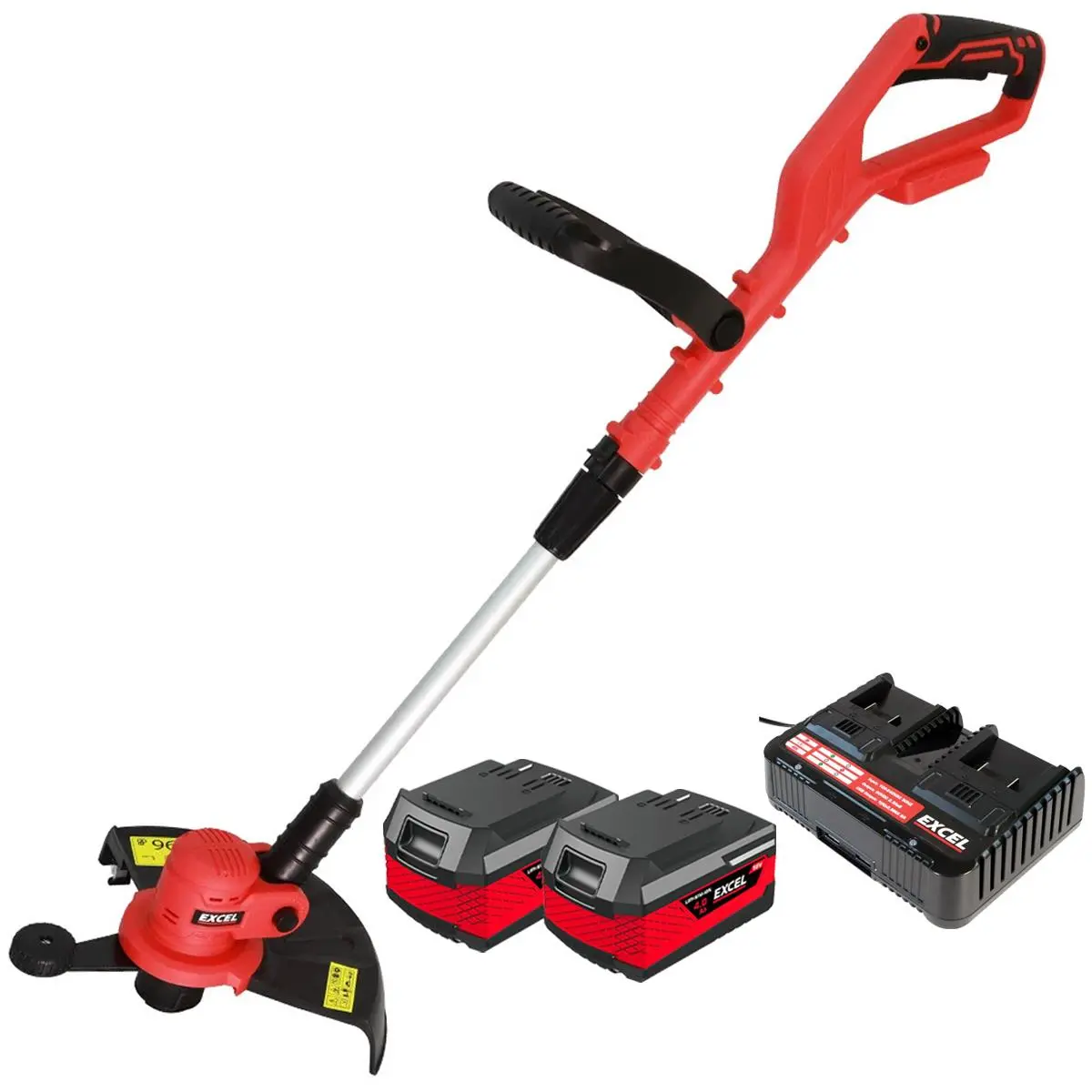 Excel 18V 300Mm Grass Trimmer Cutter With 2 X 4.0Ah Battery & Dual Port Fast Charger 1