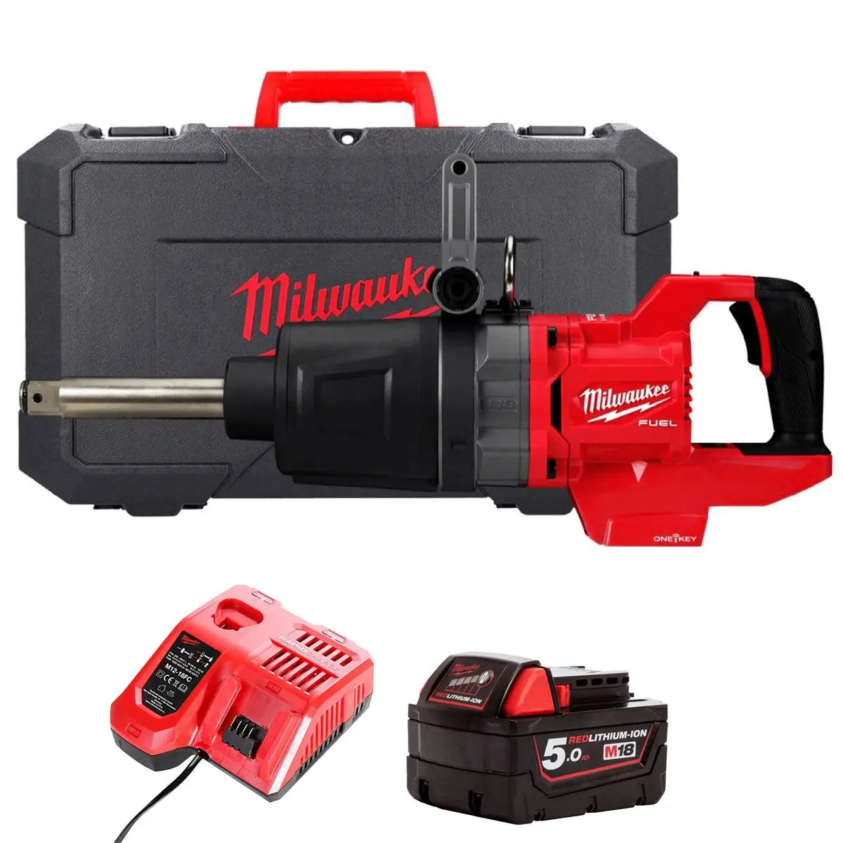 Milwaukee M18onefhiwf1d-0C 18V Fuel Brushless D-Handle 1" Impact Wrench With 1 X 5.0Ah Battery Charger & Case 1