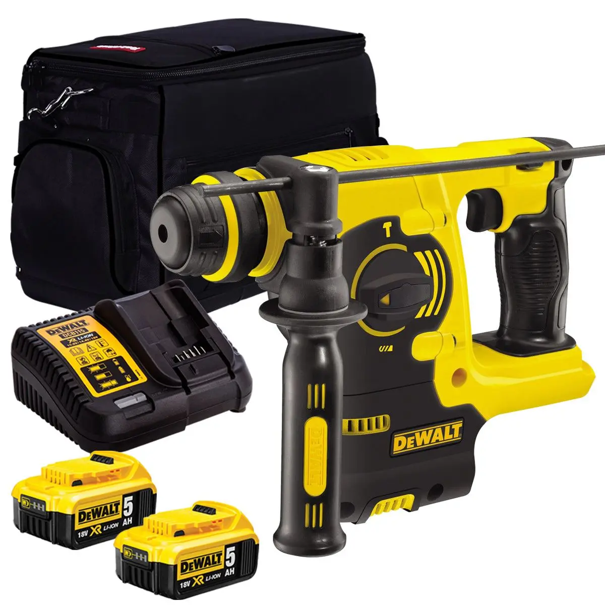 Dewalt Dch253n 18V Sds+ Rotary Hammer Drill With 2 X 5.0Ah Batteries & Charger In Bag 1