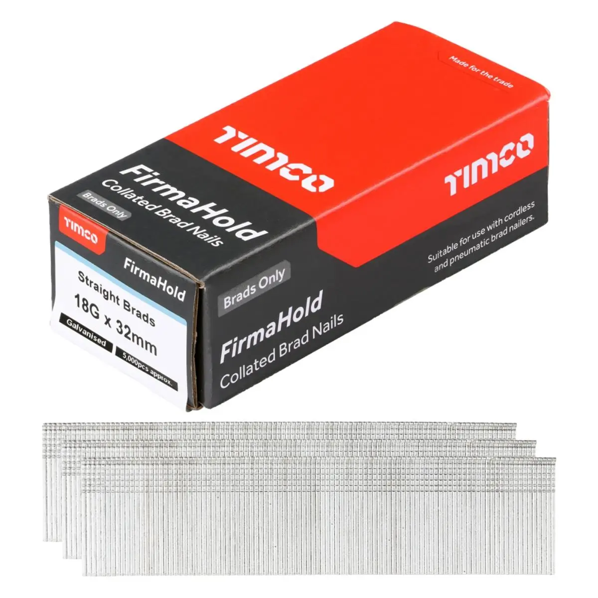 Firmahold 32Mm 18 Gauge 5000 Galvanised Straight Collated Brad Nails Bg1832 1