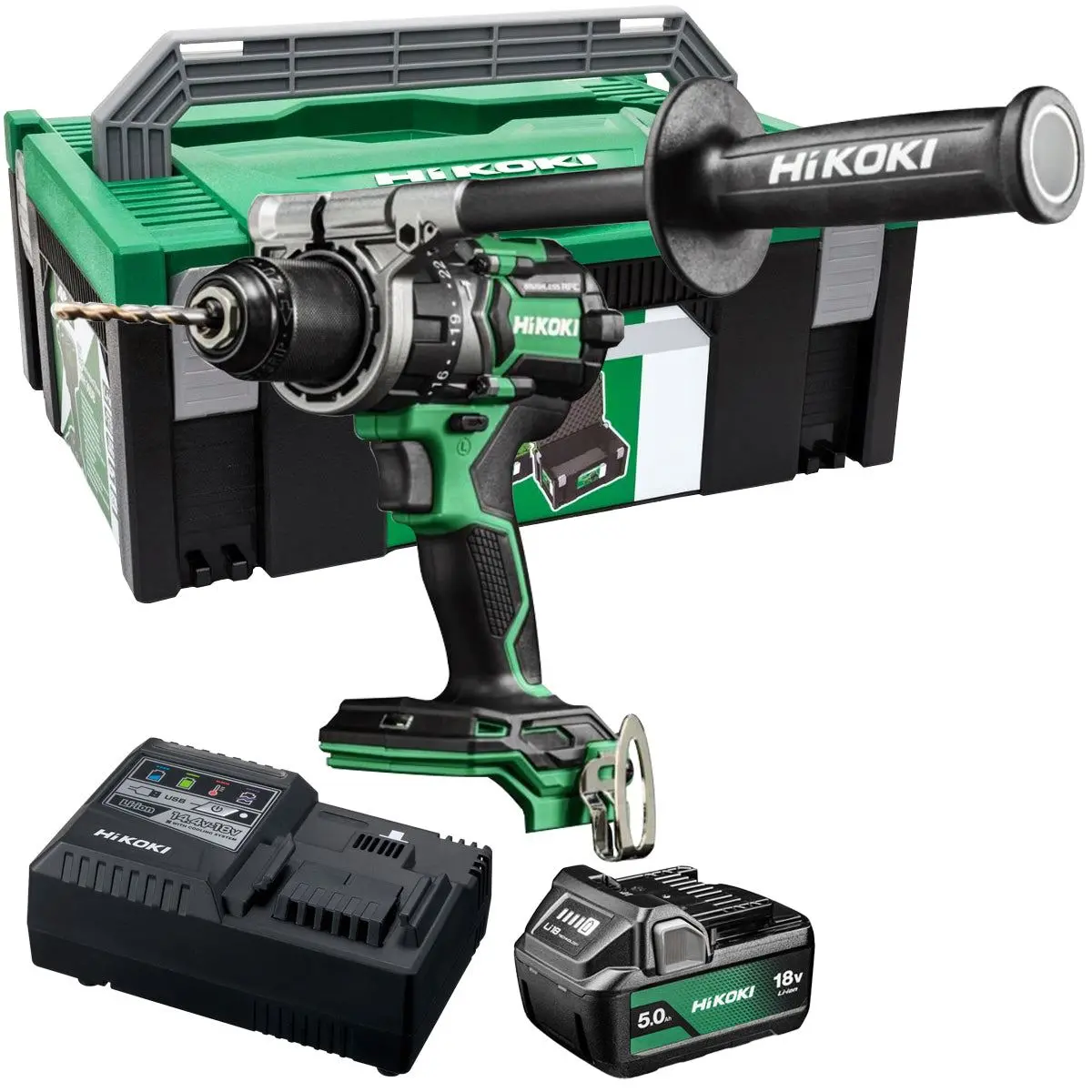 Hikoki Dv18dcw2z 18V Brushless Combi Drill With 1 X 5.0Ah Battery Charger & Case 1