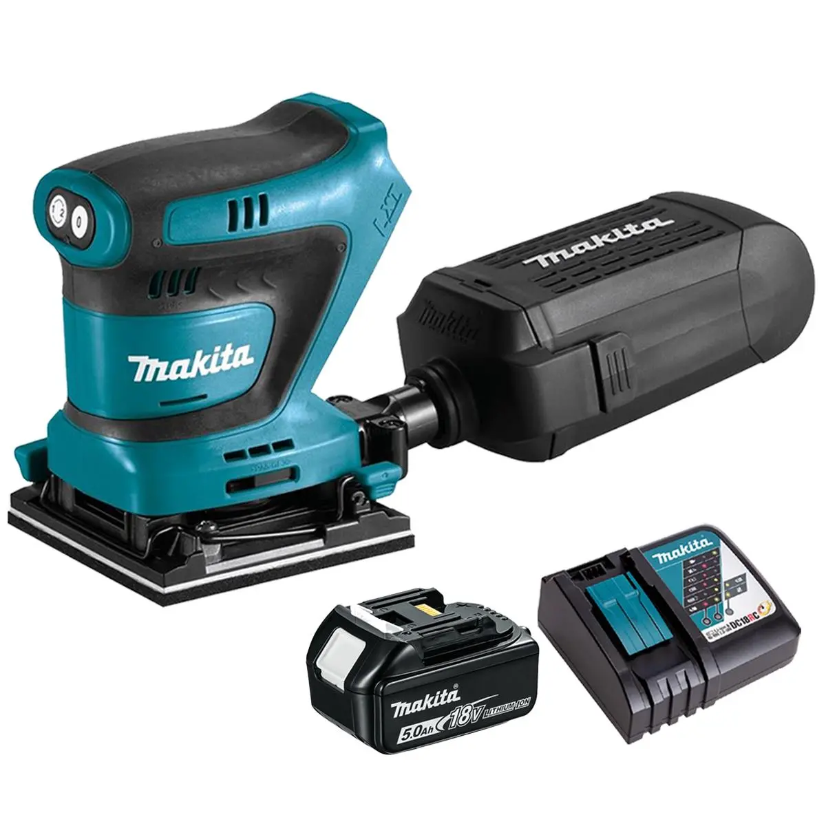 Makita Dbo480z 18V Finishing Sander With 1 X 5.0Ah Battery & Charger 1