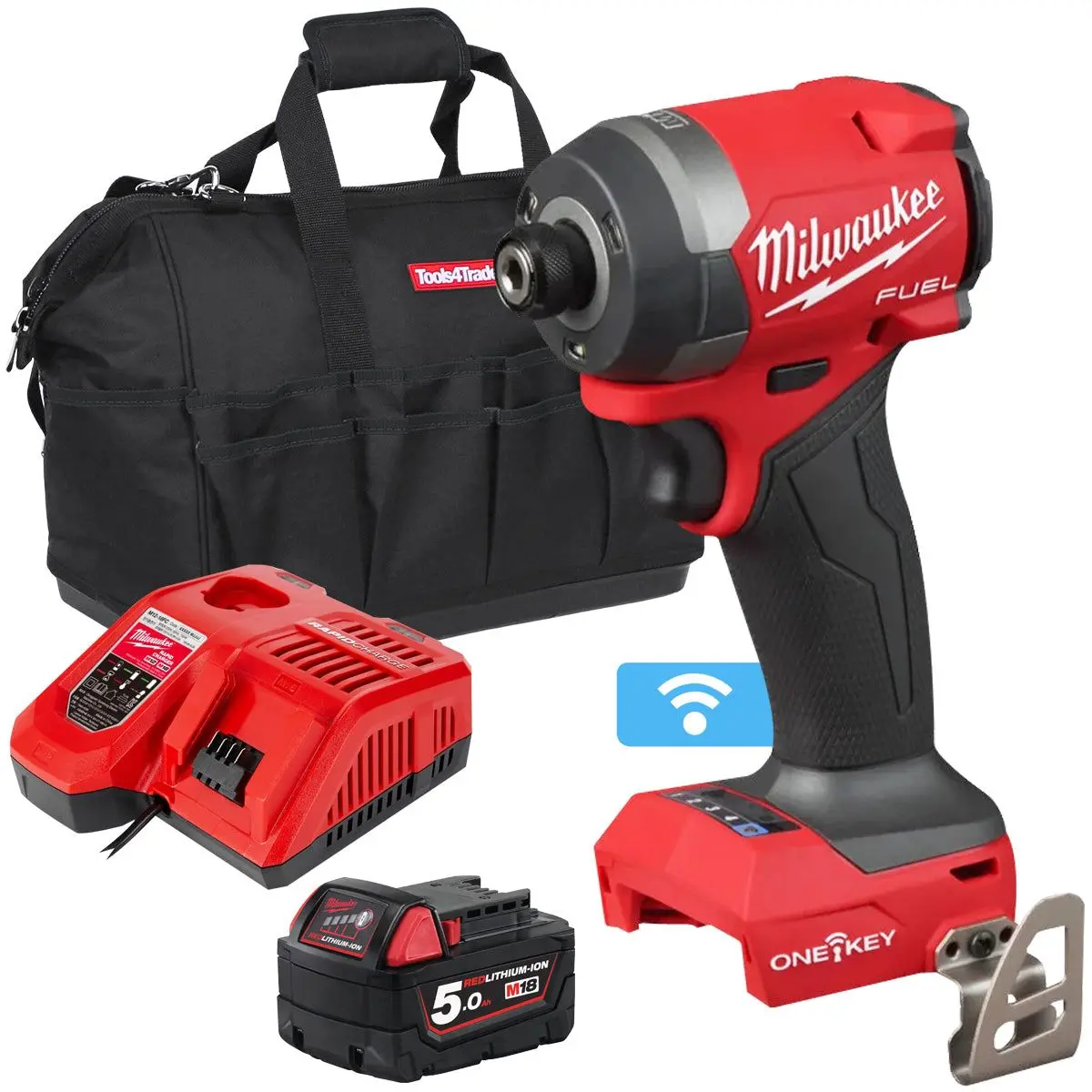 Milwaukee M18oneid3-0 18V Fuel One-Key Brushless Impact Driver With 1 X 5.0Ah Battery Charger & Bag 1