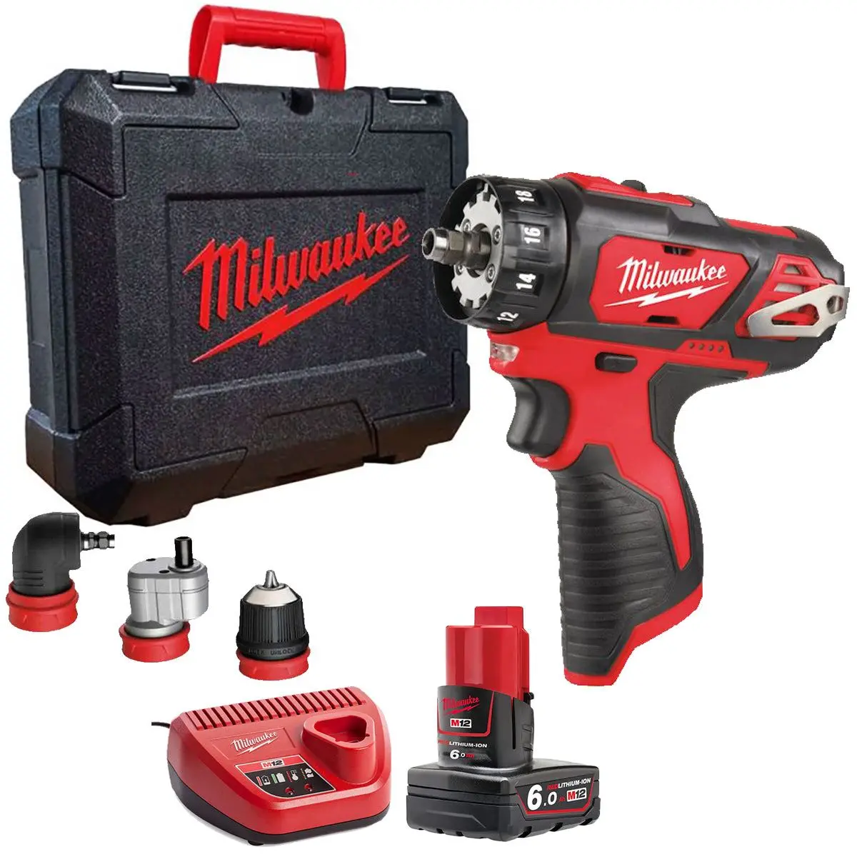 Milwaukee M12bddxkit-0X 12V Removable Drill Driver With 1 X 6.0Ah Battery Charger & Case 1