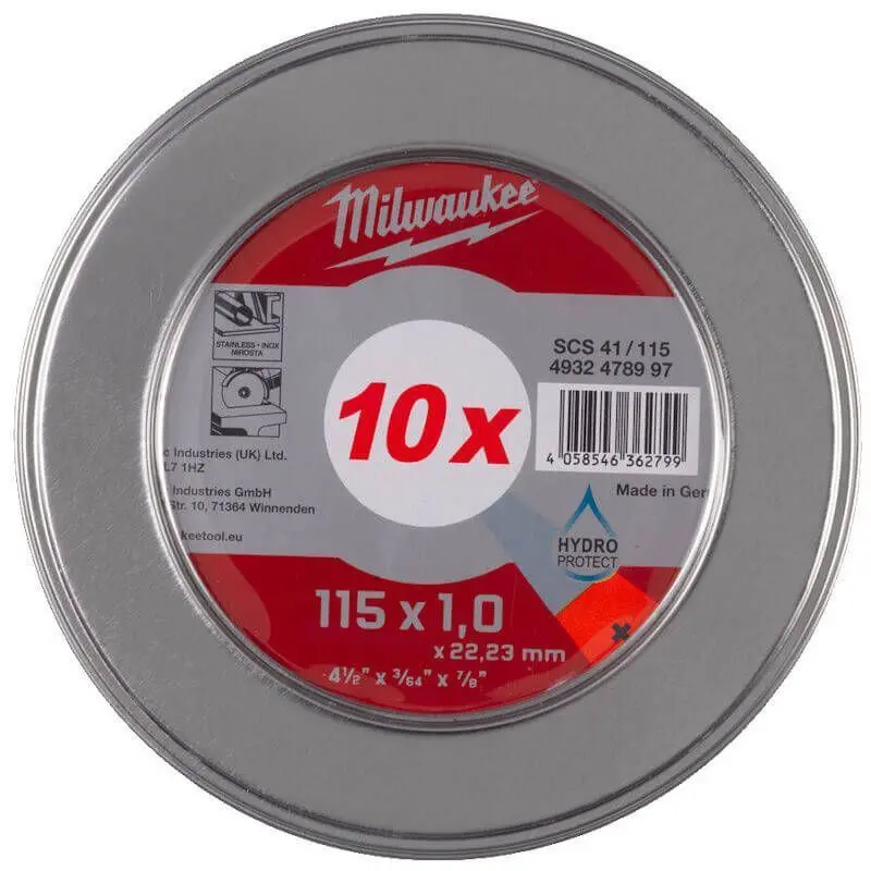 Milwaukee 115Mm Metal Cutting Discs Pack Of 10 4932478997 1