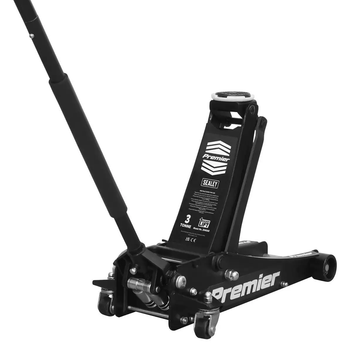 Sealey 3040Ab Trolley Jack 3Tonne Rocket Lift Black 1