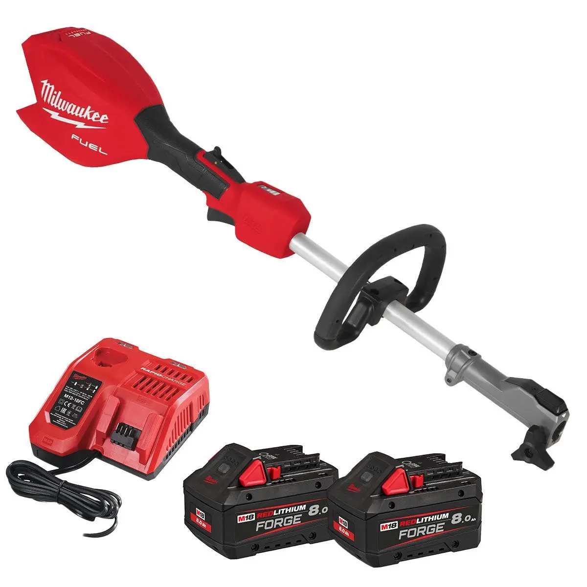 Milwaukee M18foph2-802 Fuel 18V Brushless Outdoor Power Head With Quik-Lok With 2 X 8.0Ah Battery & Charger 4933492665 1