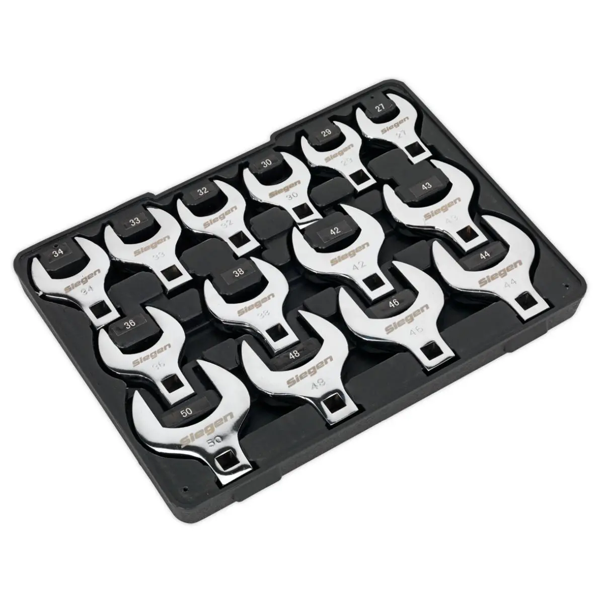 Sealey S01109 Crow's Foot Open End Spanner Set 14Pc 1/2"Sq Drive Metric 1