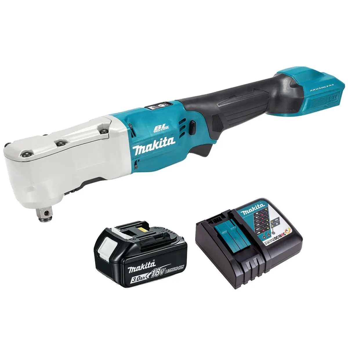 Makita Dtl302z 18V Lxt Brushless Angle Impact Wrench With 1 X 3.0Ah Battery & Charger 1