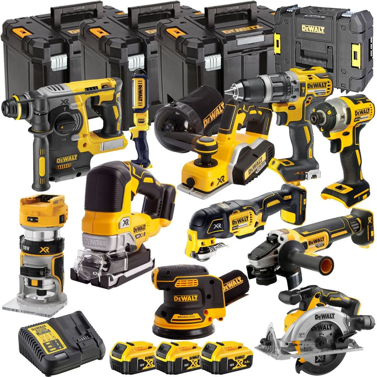 Dewalt Dckt4t11b3 18V Brushless 11 Piece Kit With 3 X 5.0Ah Battery Charger & Tstak Tool Storage 1