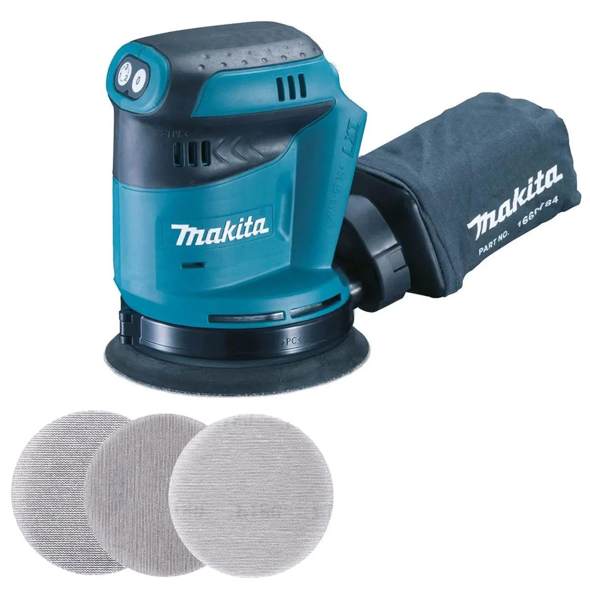 Makita Dbo180z 18V Random Orbit Sander With A80+A120+A180 Sanding Disc Pack Of 30 1