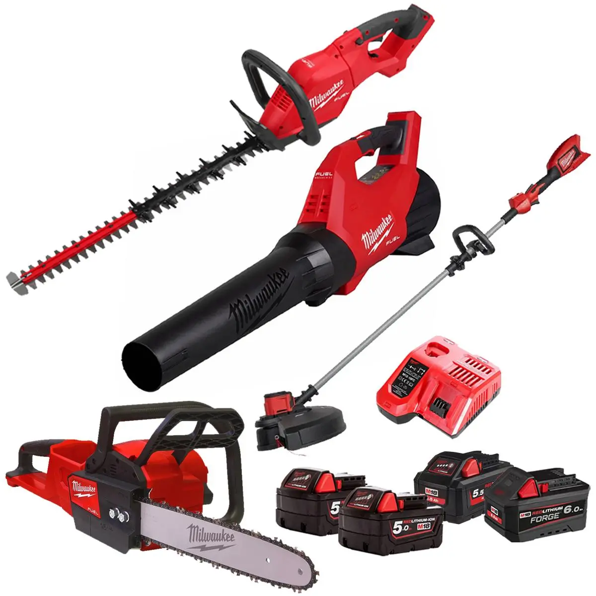 Milwaukee M18 18V 4 Piece Gardening Tool Kit With 4 X Batteries & Charger T4tkit-29512 1