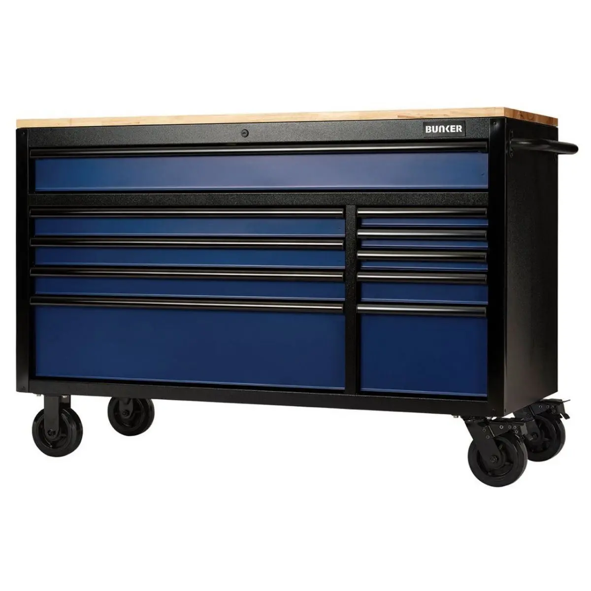 Draper B100-56B Bunker 56" Workbench Roller Tool Cabinet 10 Drawer Blue 08237 1