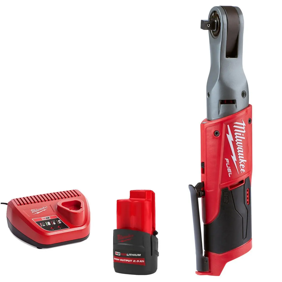 Milwaukee M12fir38-0 12V 3/8" Fuel Brushless Ratchet With 1 X 2.5Ah Battery & Charger 1