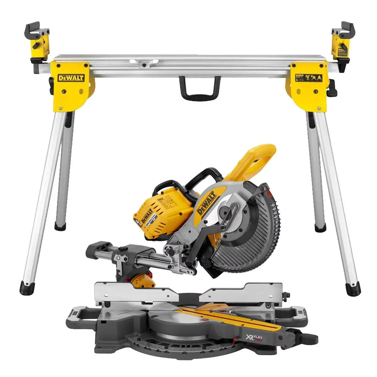 Dewalt Dcs727n 54V Xr Flexvolt Brushless Slide Mitre Saw With Leg Stand 1