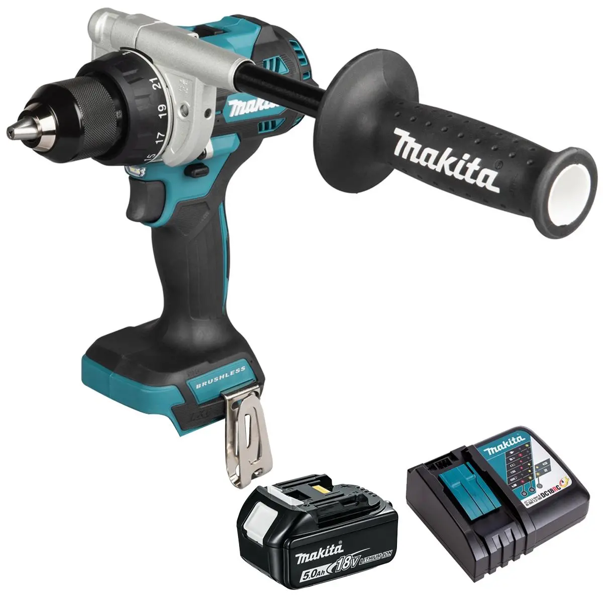 Makita Ddf492z 18V Lxt Brushless Driver Drill With 1 X 5.0Ah Battery & Charger 1