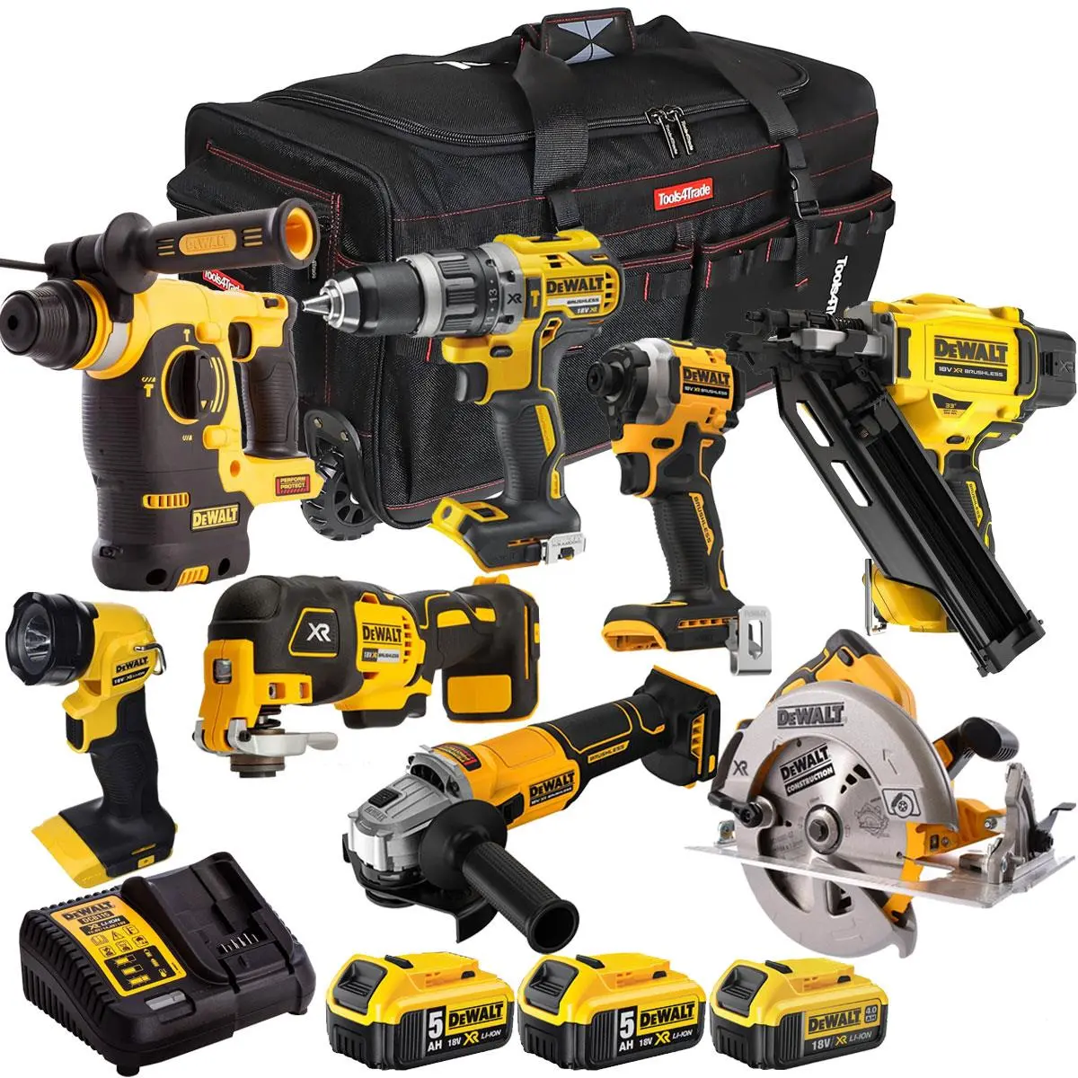 Dewalt 18V 8 Piece Combo Kit With 3 X Batteries & Charger T4tkit-1922 1