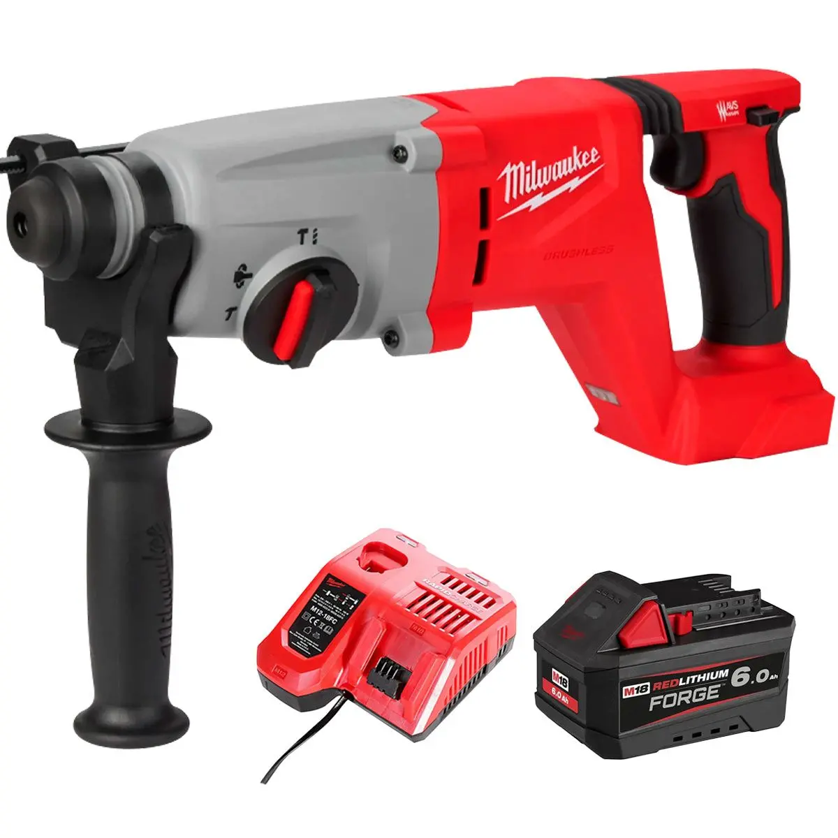 Milwaukee M18blhacd26-0 18V Brushless Sds+ D-Handle Rotary Hammer Drill With 1 X 6.0Ah Battery & Charger 1