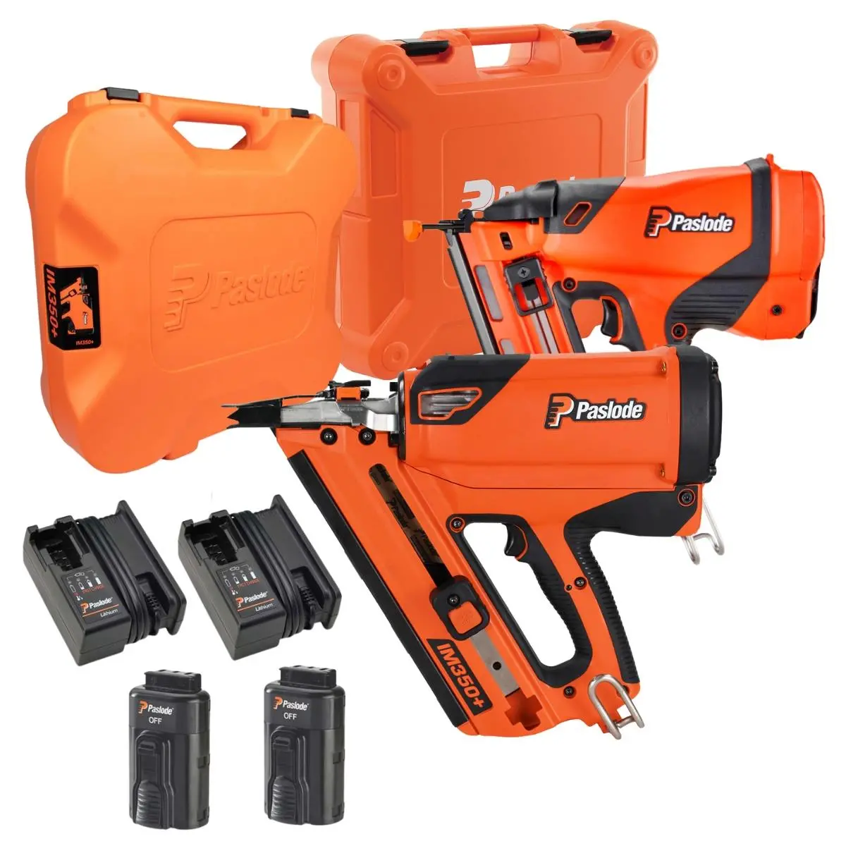Paslode Im350+ & Im65a Twin Pack Nailer With 2 X 2.1Ah Battery, Charger & Case 1
