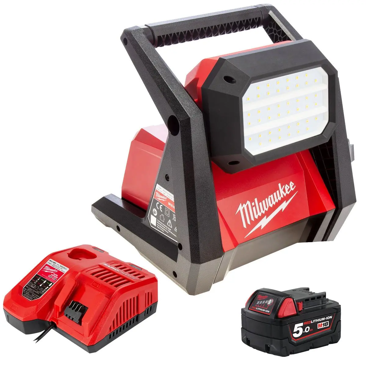 Milwaukee M18hoal-0 18V High Output Area Light With 1 X 5.0Ah Battery & Charger 1