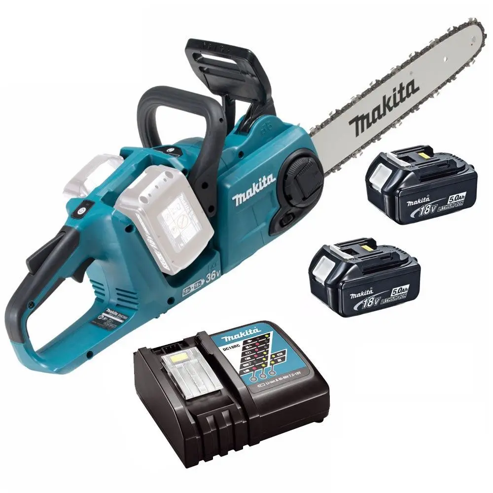 Makita Duc353z 36V Brushless 350Mm Chainsaw With 2 X 5.0Ah Batteries & Charger 1