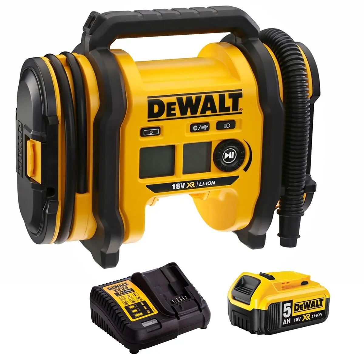 Dewalt Dcc018n-Xj 18V Xr Tyre Inflator With 1 X 5.0Ah Battery & Charger 1