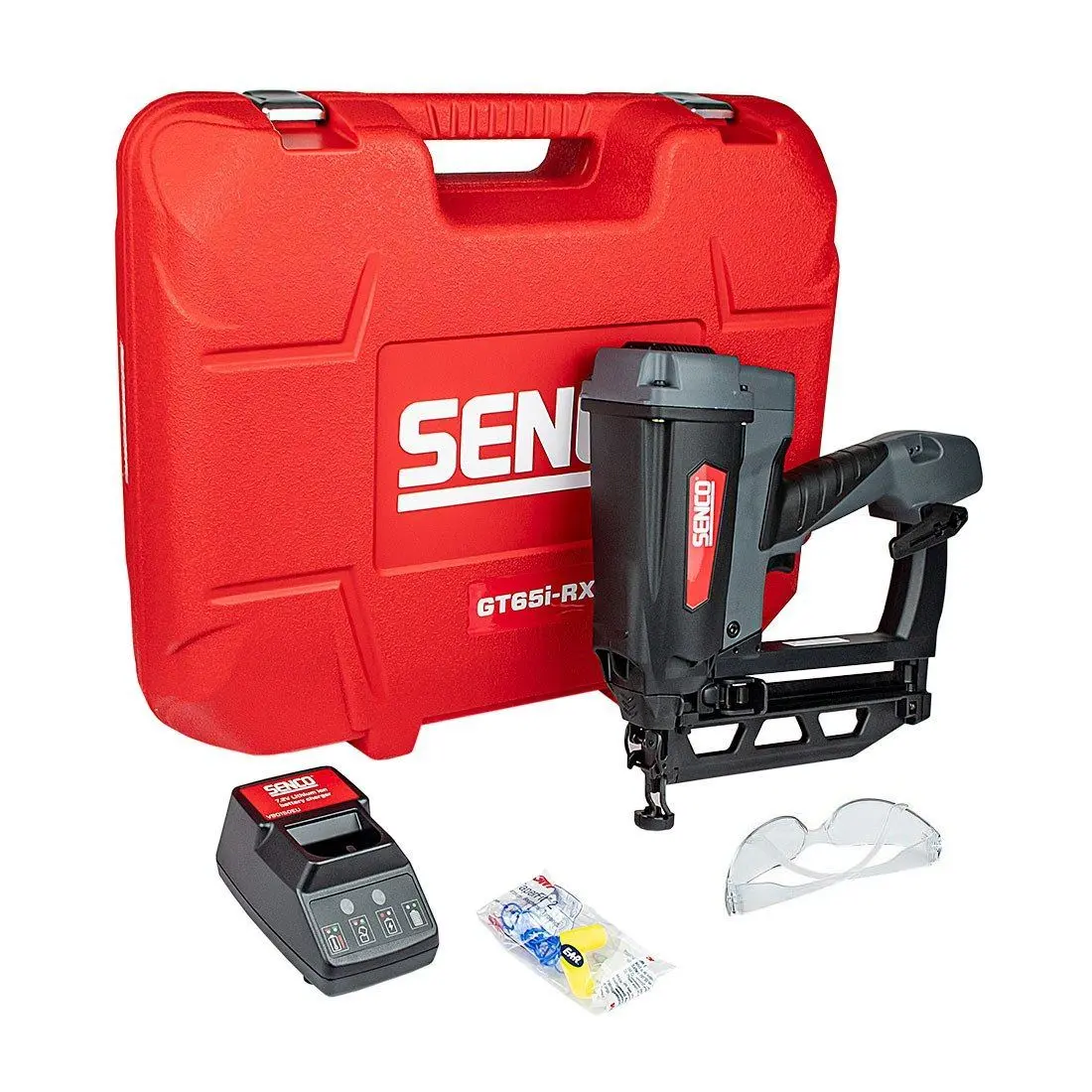 Senco Gt65i-Rx 7.2V 2Nd Fix Gas Nail Gun With 2 X 2.5Ah Batteries Charger In Case - 10Vs7001n 1