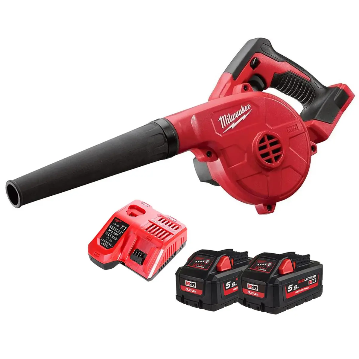Milwaukee M18bbl-0 18V Compact Blower With 2 X 5.5Ah Batteries & Charger 1