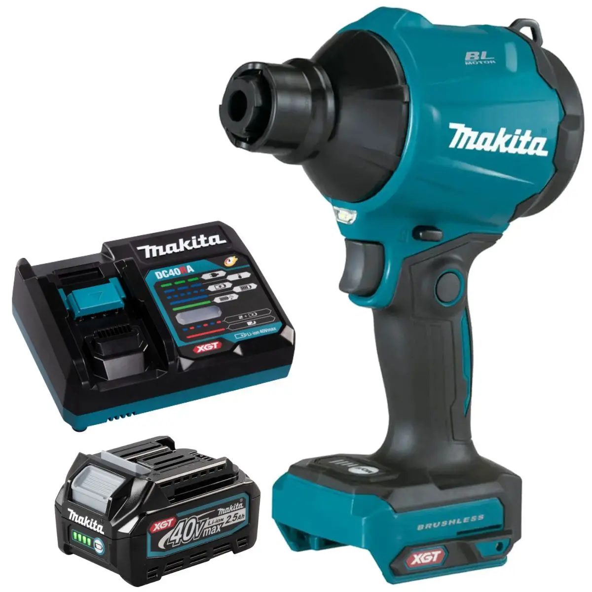 Makita As001gz 40V Brushless Dust Blower With 1 X 2.5Ah Battery & Charger 1