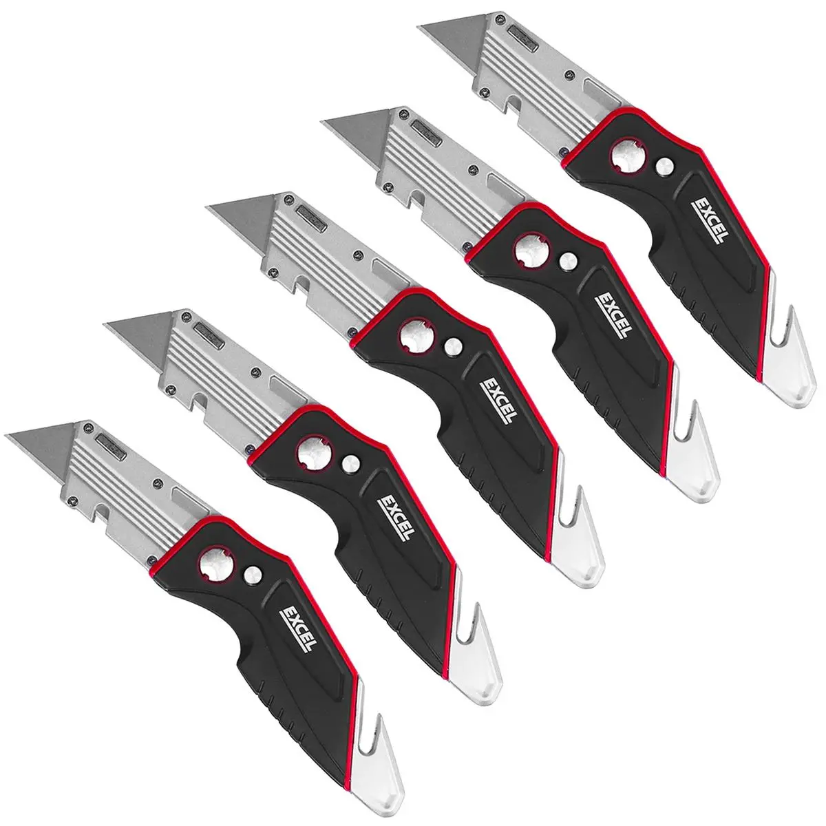 Excel Folding Utility Knife With 5 Blades Pack Of 5 1