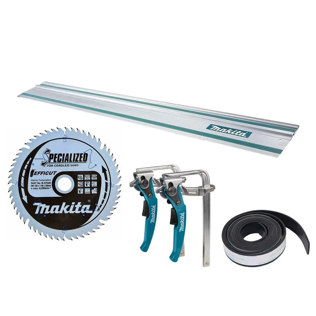 Makita 3000Mm Guide Rail With Clamp Set, 56T Blade, Rubber 1