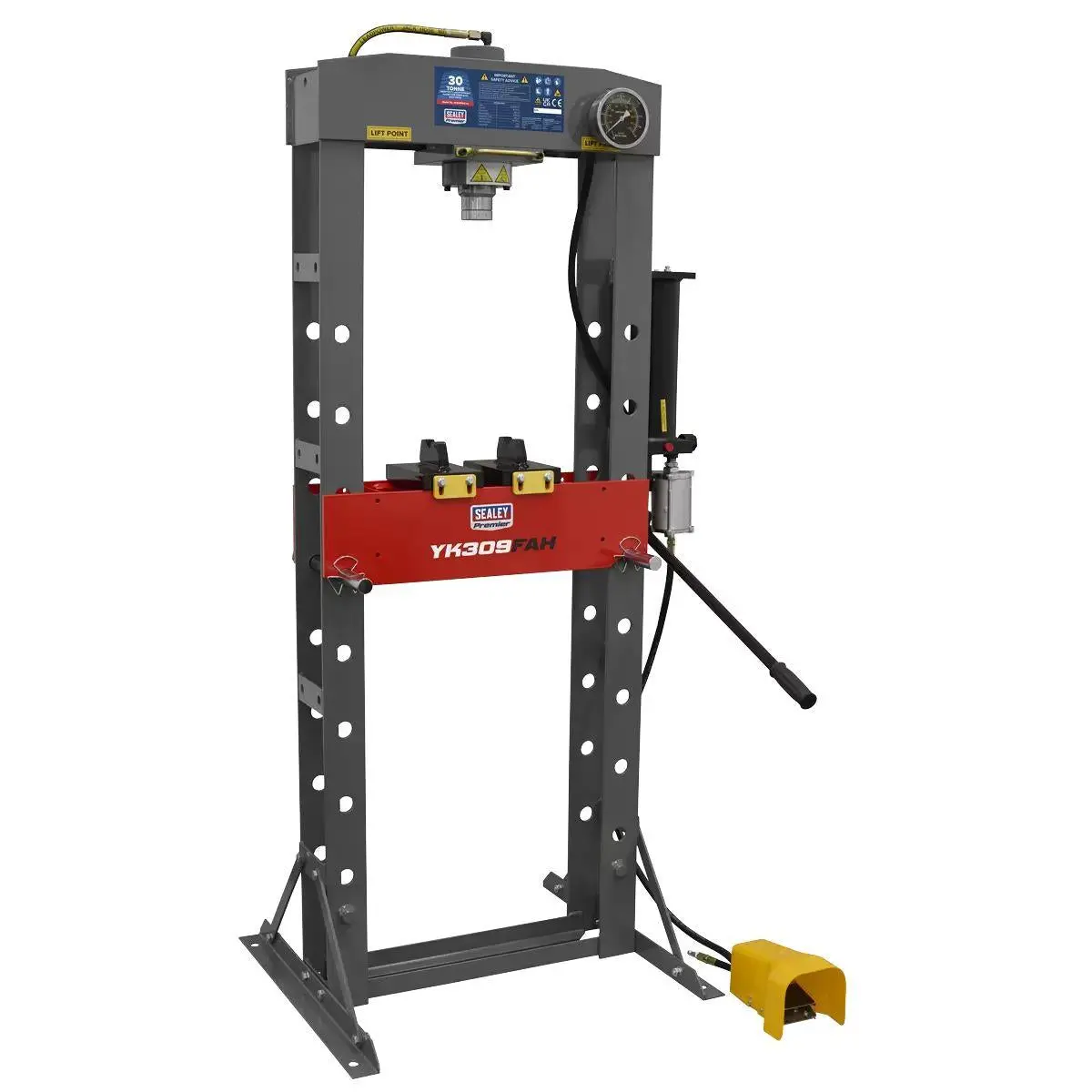 Sealey Yk309fah Premier Heavy-Duty Air/Hydraulic Floor Type Press With Foot Pedal 30 Tonne 1