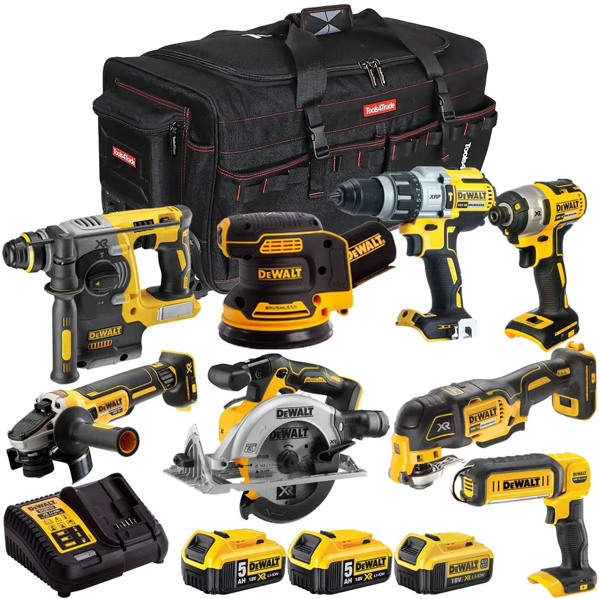 Dewalt 18V 8 Piece Combo Kit With 3 X Batteries & Charger T4tkit-1943 1