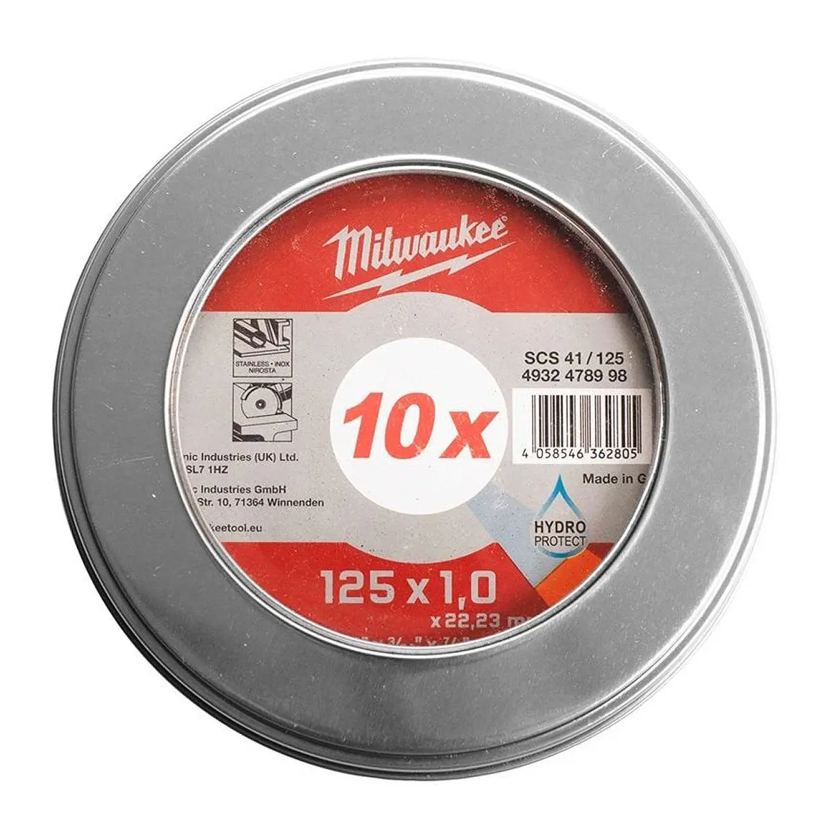 Milwaukee Cut.W Pro+ Scs 41 125 X 1.0Mm Thin Metal Cutting Discs Pack Of 10 4932478998 1