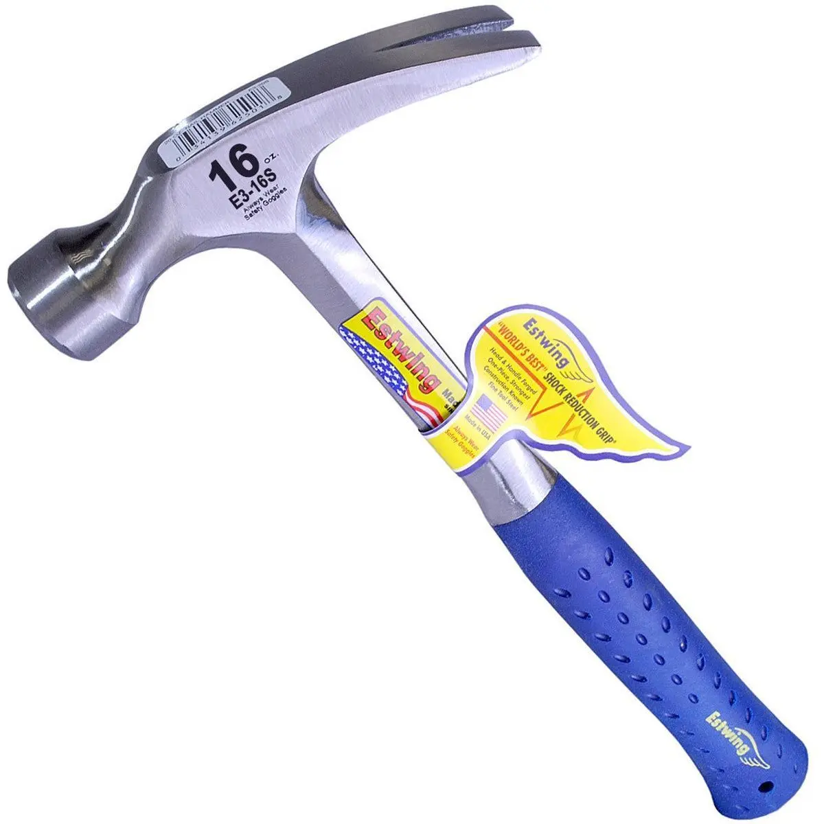 Estwing 16Oz Straight Vinyl Grip Claw Hammer Este316s 1