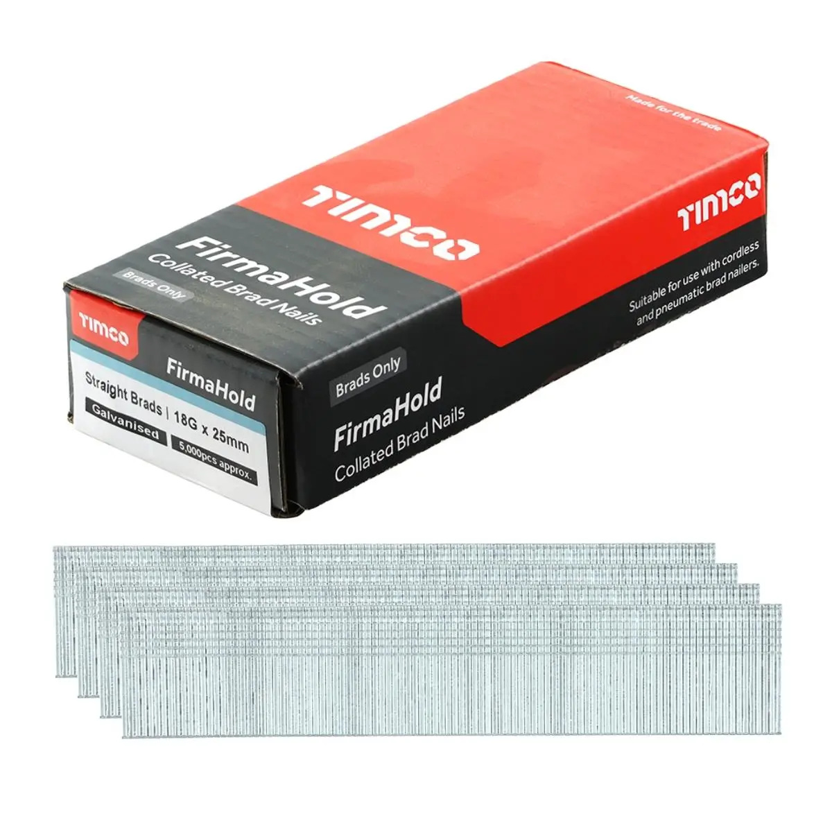 Firmahold 25Mm 18 Gauge 5000 Galvanised Straight Collated Brad Nails Bg1825 1