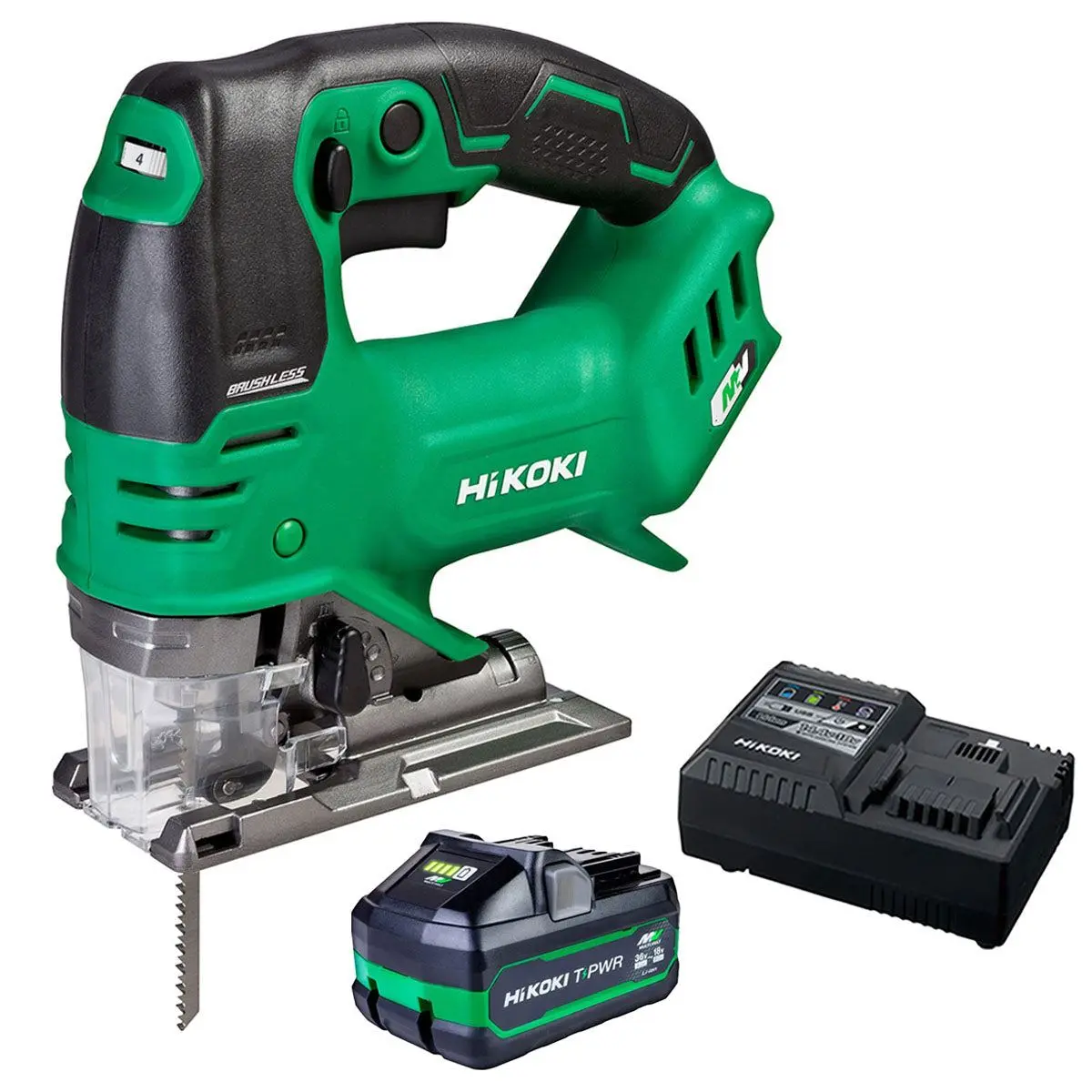 Hikoki Cj36daj3z 36V Multivolt Brushless Top Handle Jigsaw With 1 X 4.0Ah/8.0Ah Battery & Charger 1