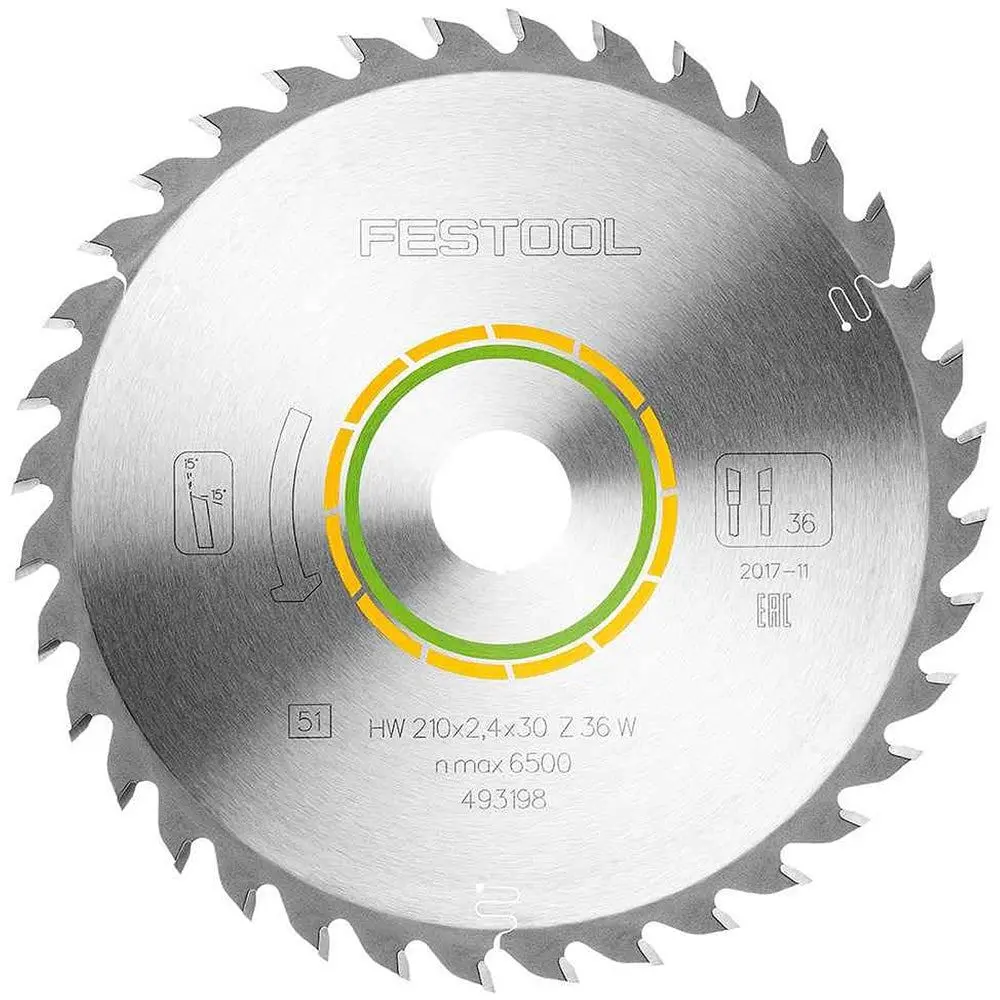 Festool 210Mm X 2.4Mm X 30Mm 36T Wood Universal Saw Blade - 493198 1