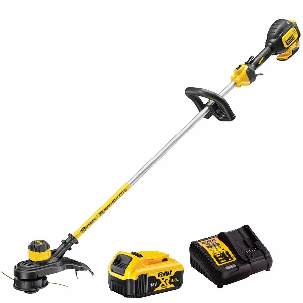 Dewalt Dcm561pbs 18V Xr Brushless String Trimmer With 1 X 5.0Ah Battery & Charger 1