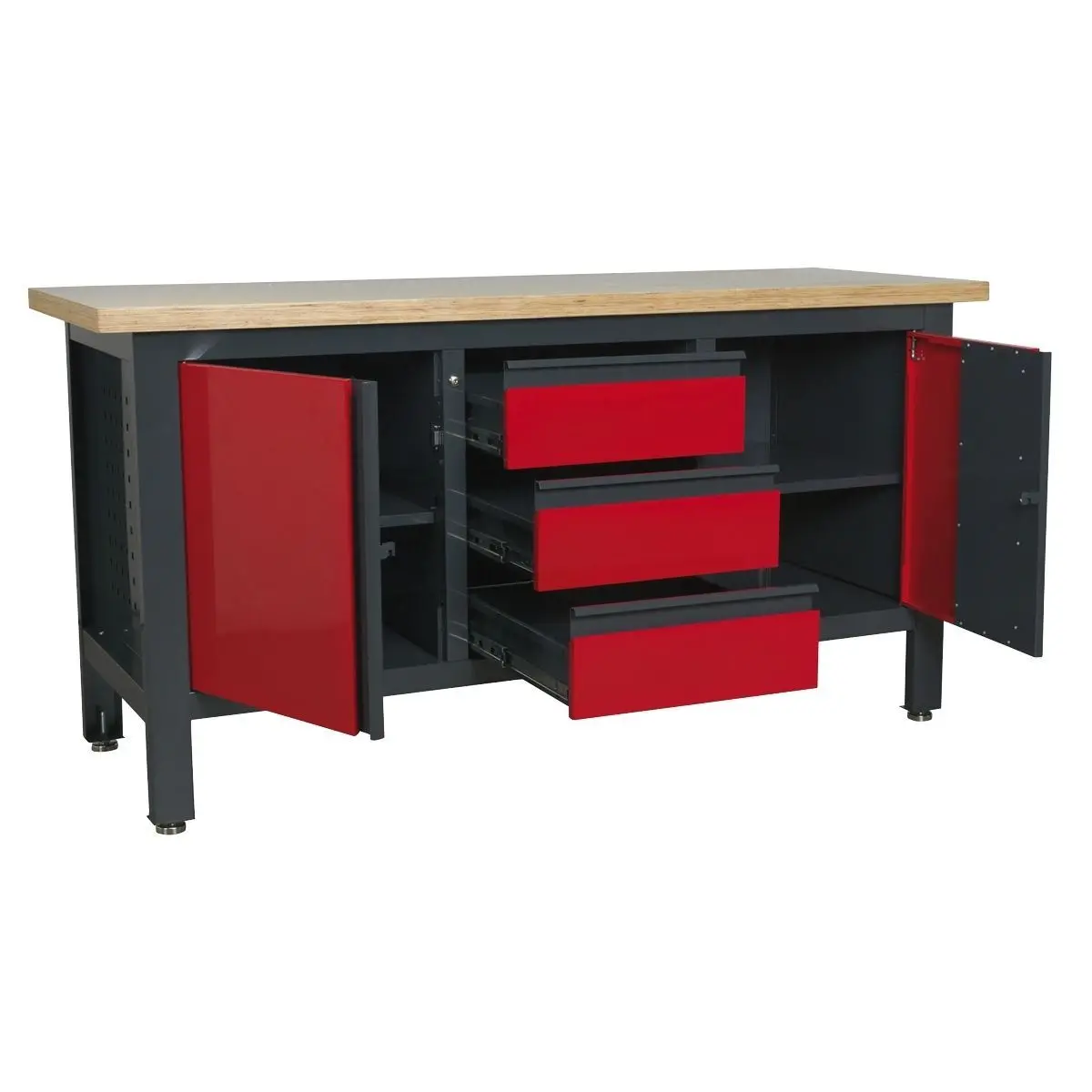 Sealey Ap1905c Workstation With 3 Drawers & 2 Cupboards 2