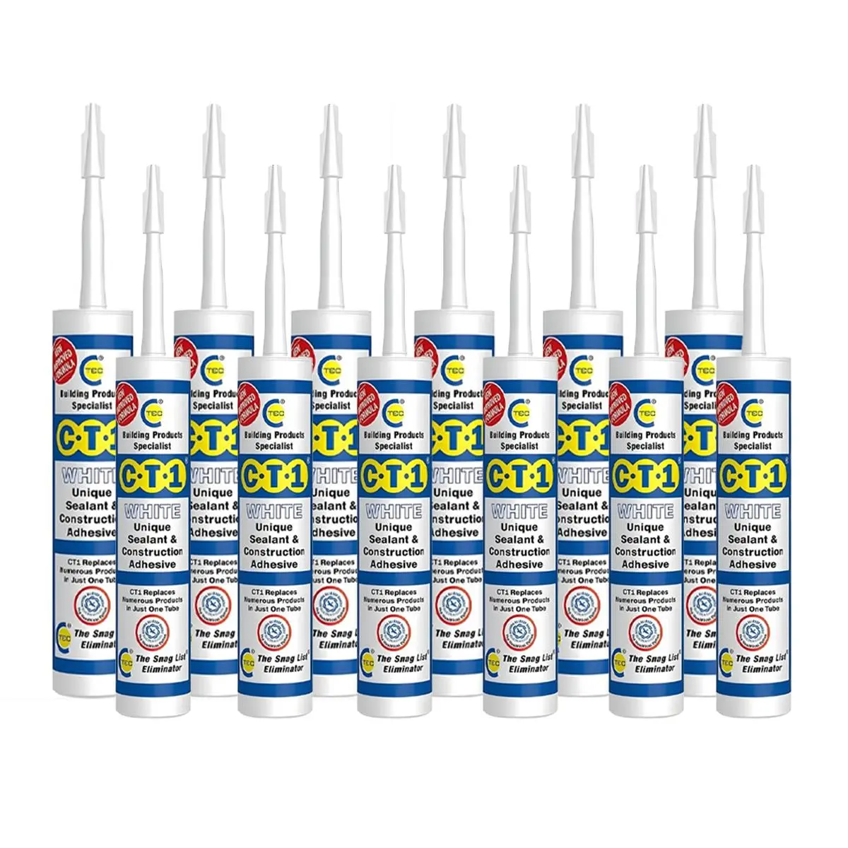 C-Tec Ct1 290Ml Unique Sealant & Construction Adhesive White Pack Of 12 1