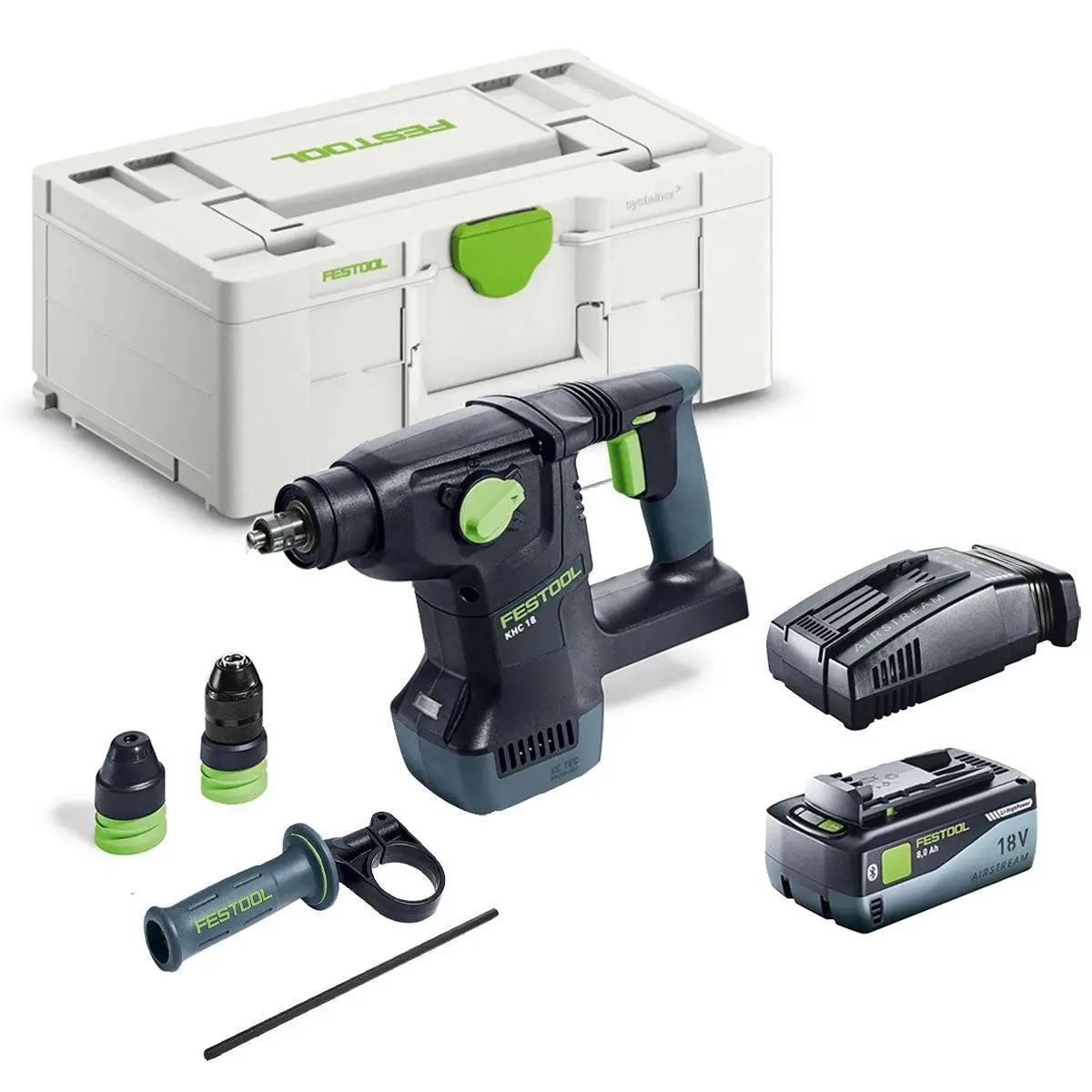 Festool Khc 18 Eb-Basic 18V Brushless Rotary Hammer Drill With 1 X 8.0Ah Battery Charger & Case 1