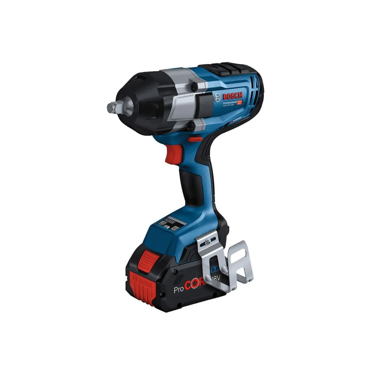 Bosch Gds 18V-1000 Pro Biturbo 1/2In Impact Wrench 2 X 8.0Ah Li-Ion Batteries & Charger 06019J8370 1