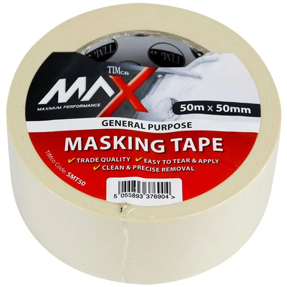 Timco Max Masking Cream Tape 50Mm X 50M Smt50 1