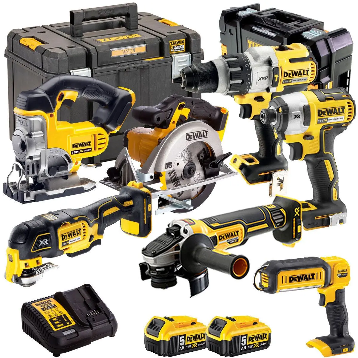 Dewalt 18V 7 Piece Power Tool Kit With 2 X 5.0Ah Batteries T4tkit-845 1